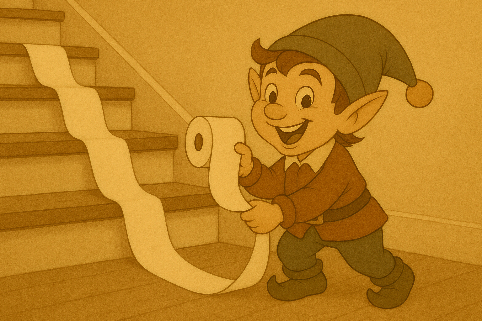 Un escalier de neige… en papier toilette !